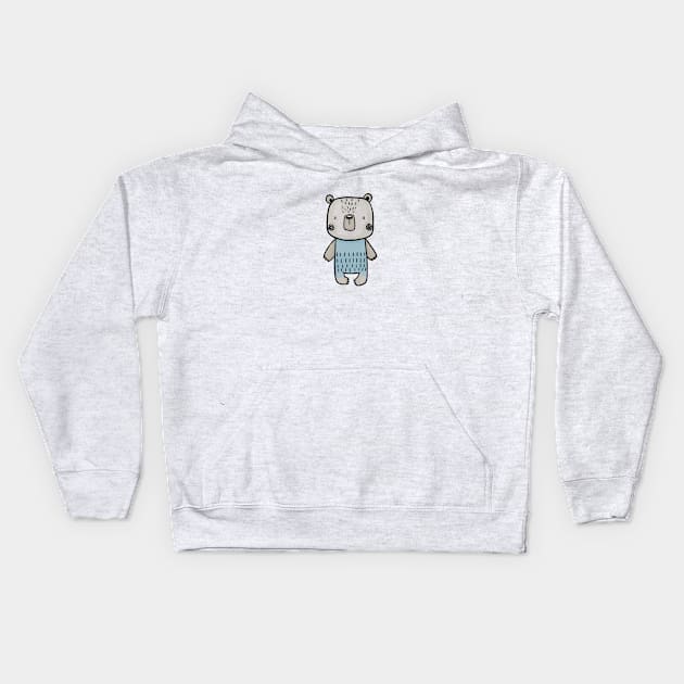 Bear BLue Kids Hoodie by chapter2